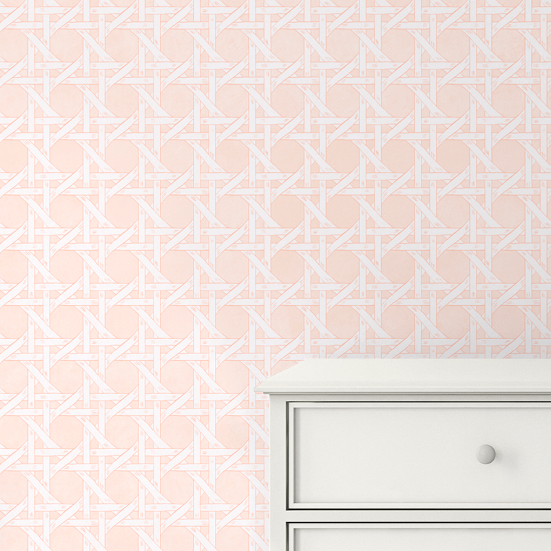 Floridian Rattan Peach Wallpaper