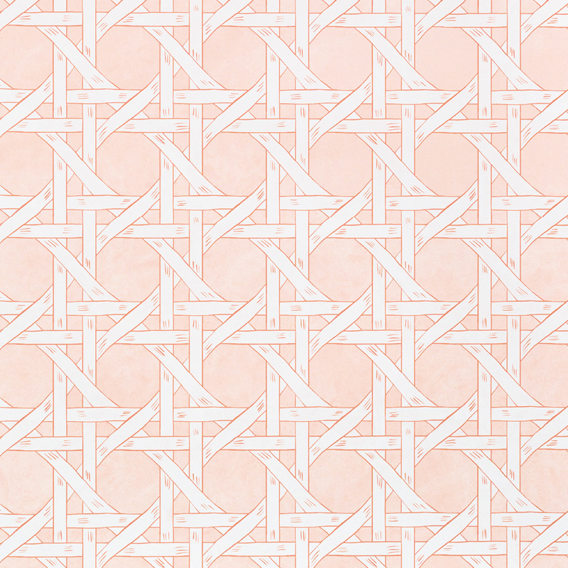 Floridian Rattan Peach Wallpaper