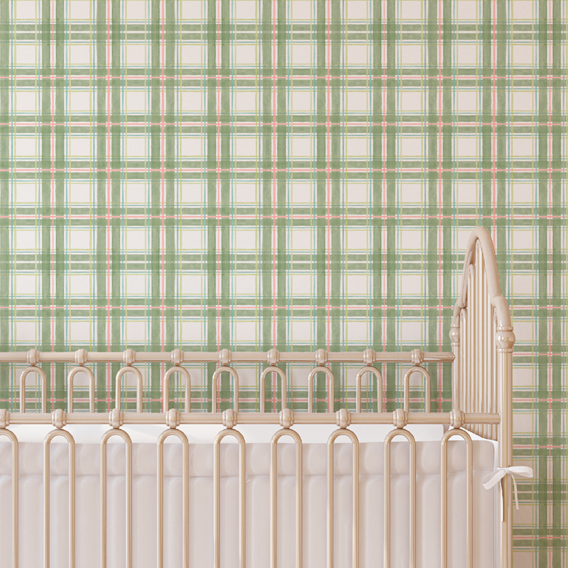 Amaryllis Plaid Wallpaper