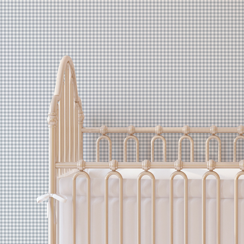 Maison de Frederic Gingham Blue Wallpaper