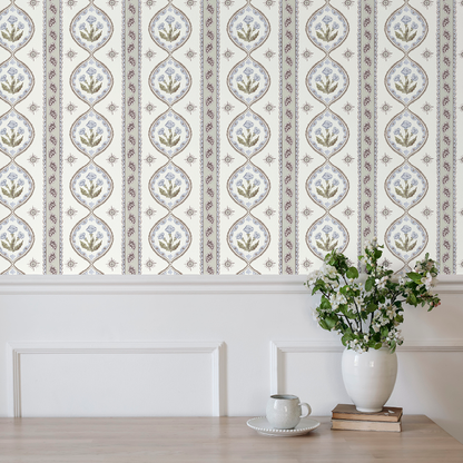 Julia's Blooms Blue Wallpaper
