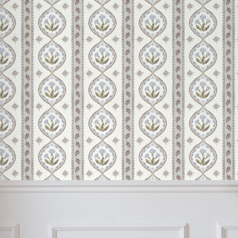 Julia's Blooms Blue Wallpaper