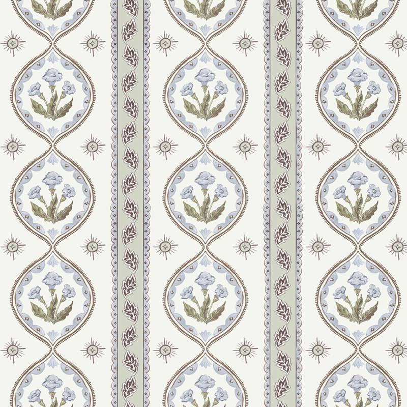 Julia's Blooms Blue Wallpaper