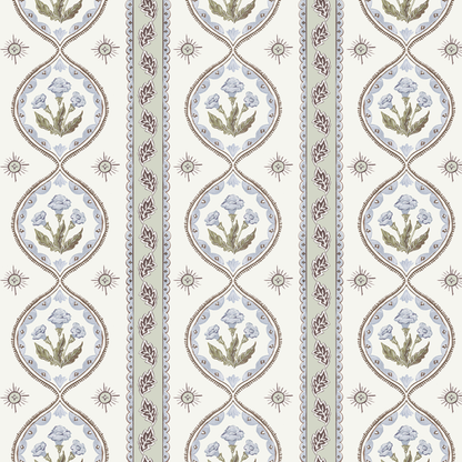 Julia's Blooms Blue Wallpaper