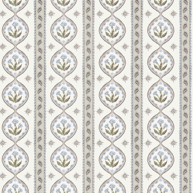Julia's Blooms Blue Wallpaper