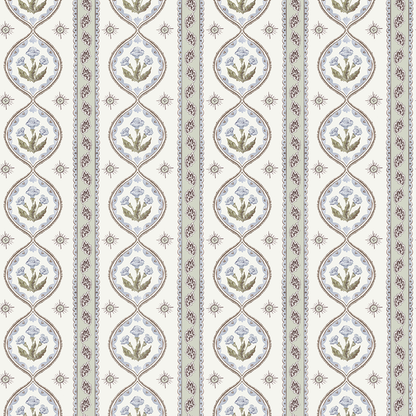 Julia's Blooms Blue Wallpaper