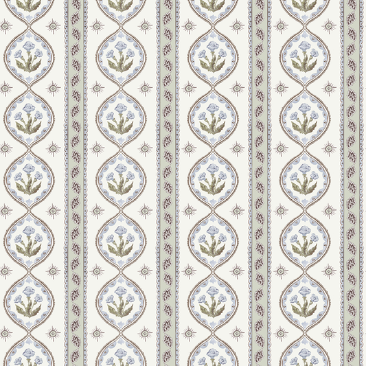 Julia's Blooms Blue Wallpaper
