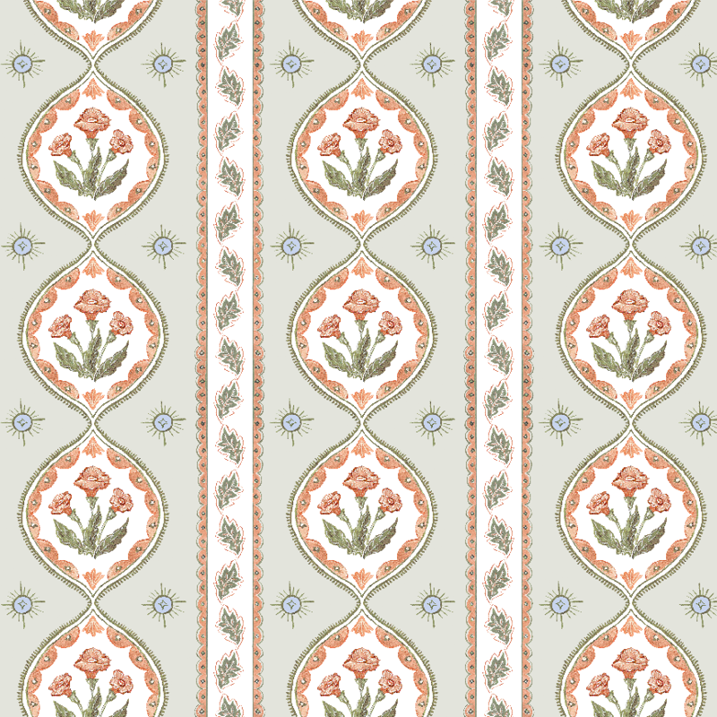 Julia's Blooms Green Wallpaper