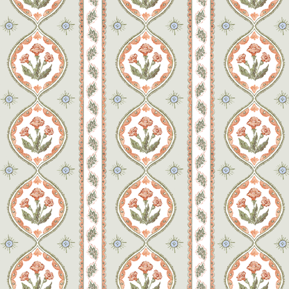 Julia's Blooms Green Wallpaper