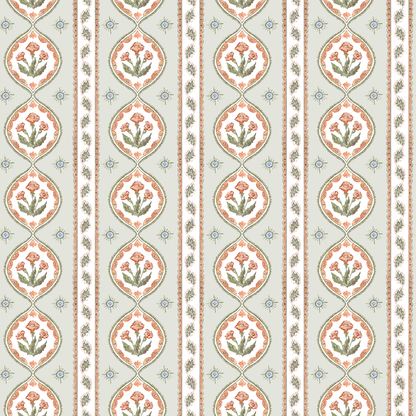 Julia's Blooms Green Wallpaper