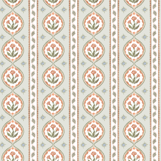Julia's Blooms Green Wallpaper