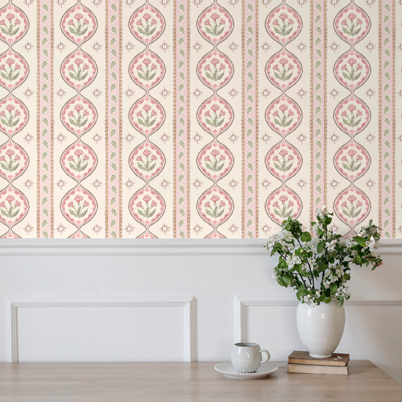 Julia's Blooms Pink Wallpaper