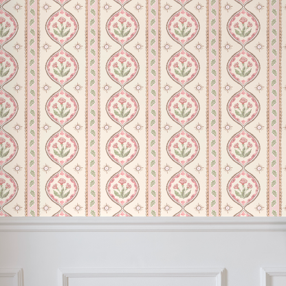 Julia's Blooms Pink Wallpaper