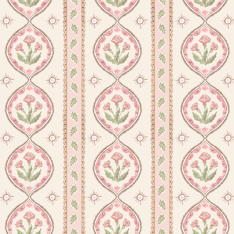 Julia's Blooms Pink Wallpaper