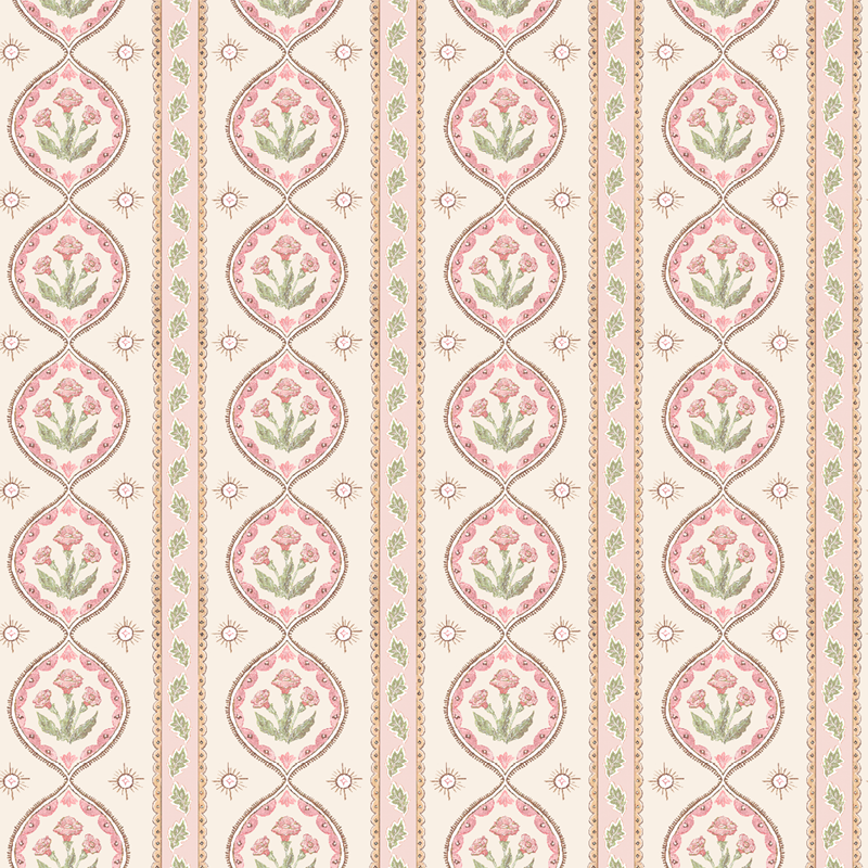 Julia's Blooms Pink Wallpaper