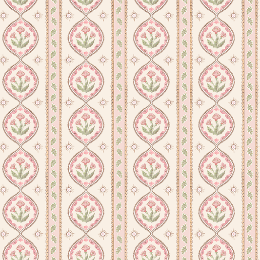 Julia's Blooms Pink Wallpaper