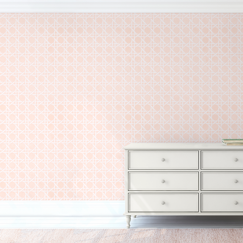 Floridian Rattan Peach Wallpaper