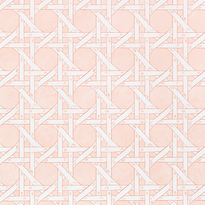 Floridian Rattan Peach Wallpaper