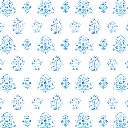 India Block Print Blue Wallpaper