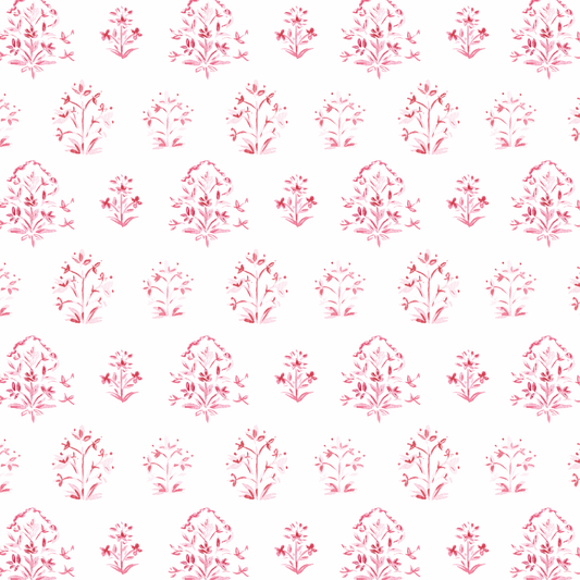 India Block Print Pink Wallpaper