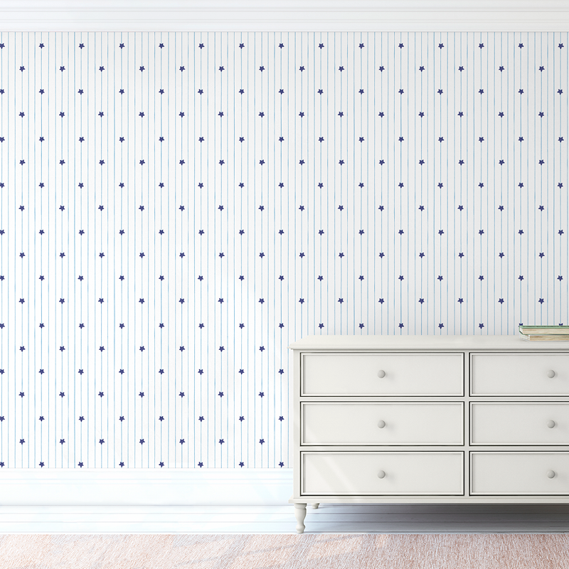 Home Run Stripes Blue Wallpaper