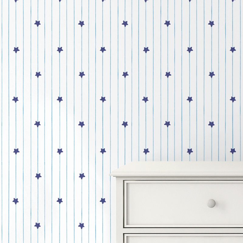 Home Run Stripes Blue Wallpaper